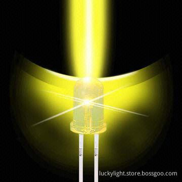 5mm Round Super Yellow Green LED Components with 575nm Wavelength, 30° Viewing Angle